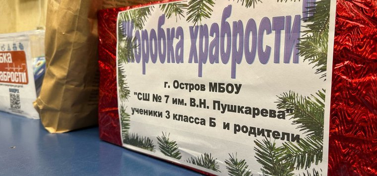 В акции «Коробка храбрости» приняли участие школьники Острова и их родители