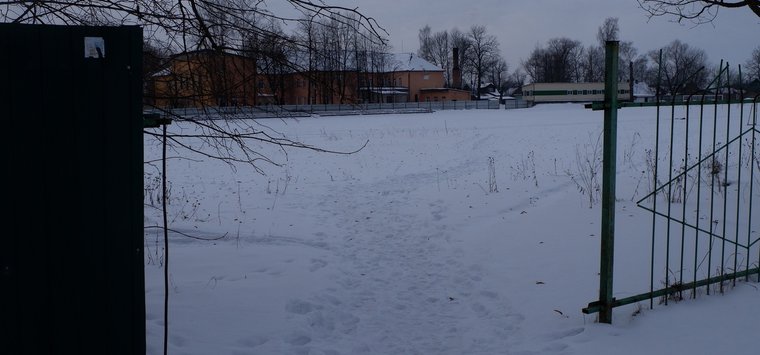 В дальнем углу заднего плана из сгущенного мрака слабо выступает осторожно намеченный кусок ограды