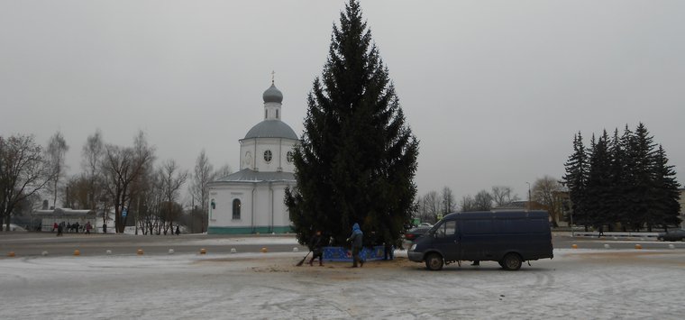 Новогодняя ель в центре Острова в этом году на 5 метров выше прошлогодней